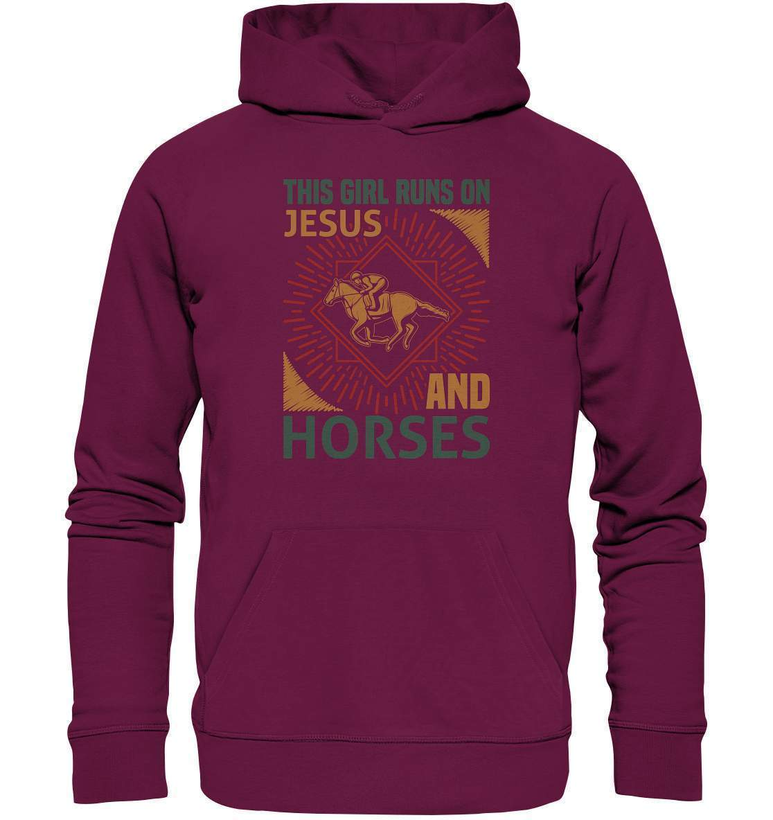 Pferde This Girl runs on Jesus and Horses - Premium Unisex Hoodie-dressur,dressurpferd,Girl runs on Jesus and Horses,haflinger,pony,ponyhof,reiter,reitsport,reitverein,sattel,springpferd,springreiten