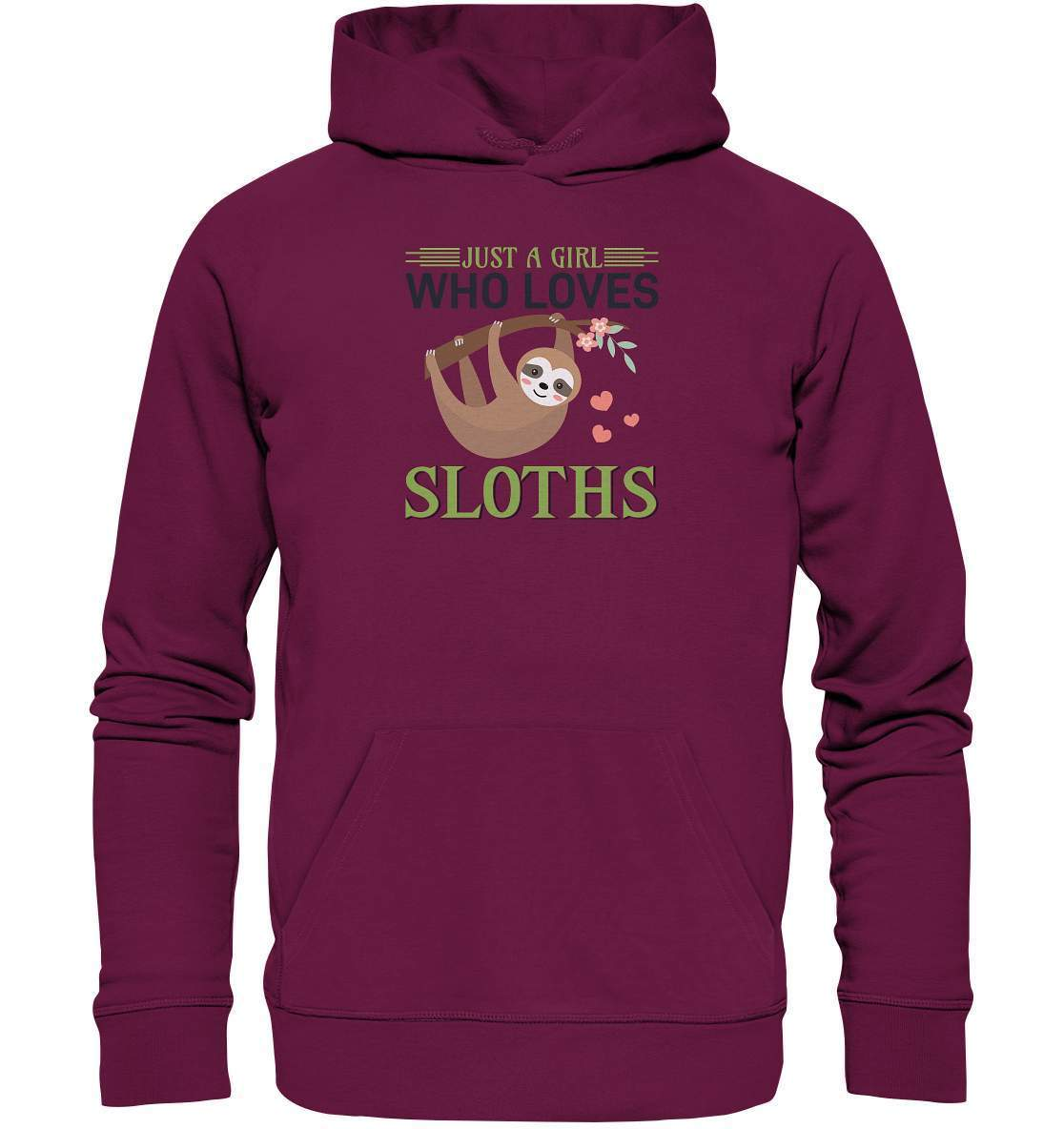 Faultier Just a Girl Who loves Sloths - Premium Unisex Hoodie-3 finger faultier,3 zehen faultier,das faultier,ein faultier,faul,Faultier,faultier shirt,faultier t shirt damen,faultierfarm,faultiermotiv,Just a Girl Who loves Sloths,riesenfaultier,t-shirt mit faultier