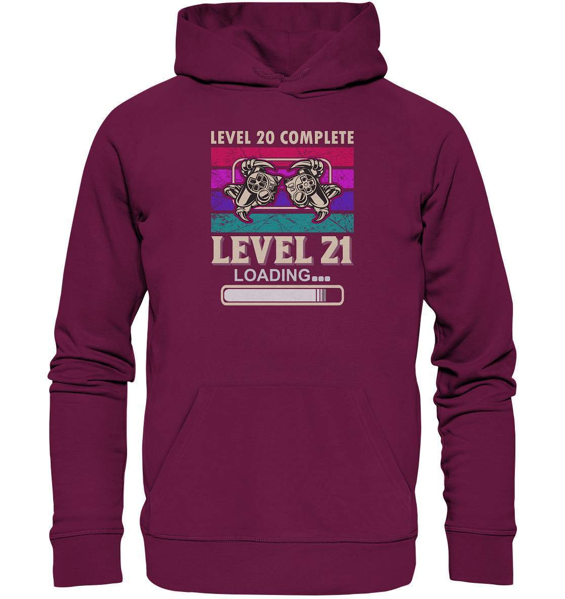 Zocker Outfit zum Geburtstag Level 20 Completed Level 21 Loading - Premium Unisex Hoodie-computer,controller,gamepad,gamer,geboren zum zocken,geborener zocker,joystick,Konsole,Level 20 completed,spielkonsole,zocken,zockerleidenschaft