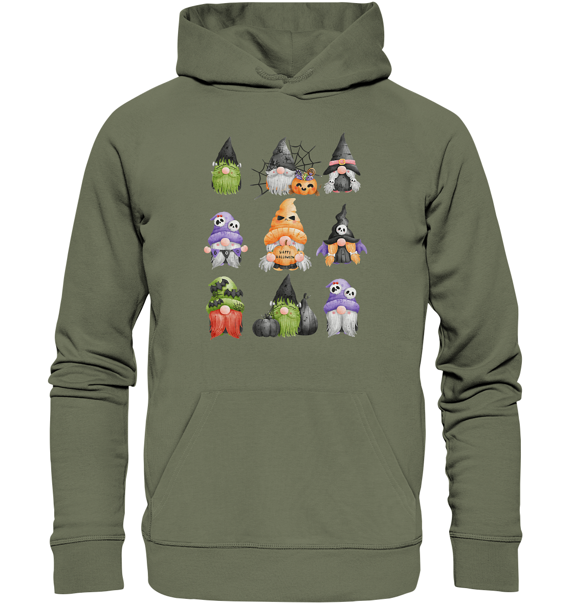 Halloween Gnome Shirt, Halloween Shirt, Herbst T-Shirt, Gnome Gesichter Shirt, Halloween Outfit, Wichtel Halloween Kostüm - Premium Unisex Hoodie