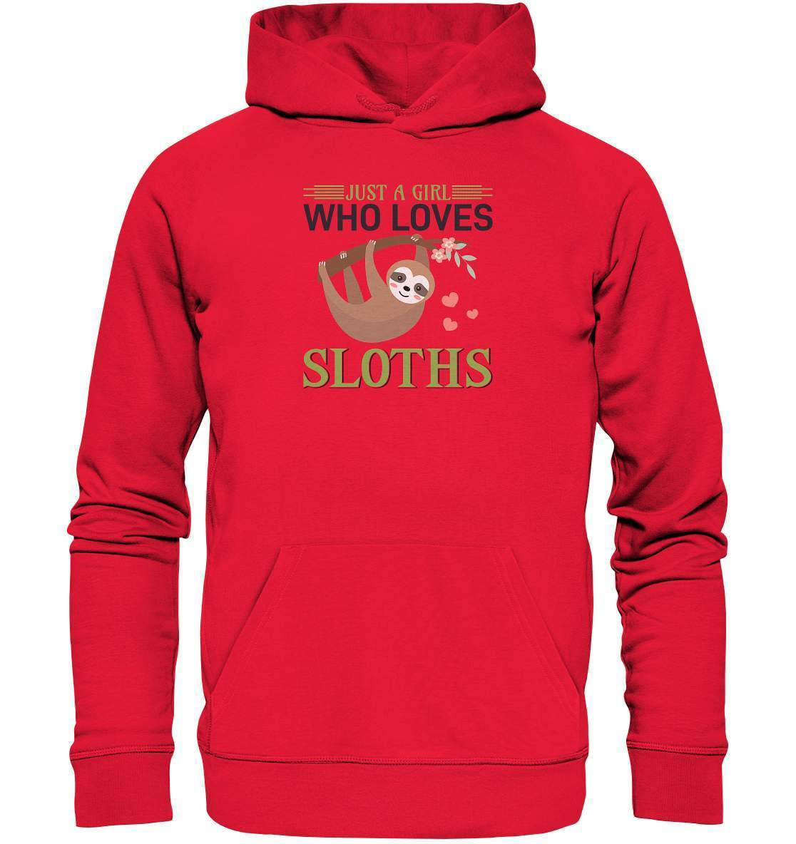 Faultier Just a Girl Who loves Sloths - Premium Unisex Hoodie-3 finger faultier,3 zehen faultier,das faultier,ein faultier,faul,Faultier,faultier shirt,faultier t shirt damen,faultierfarm,faultiermotiv,Just a Girl Who loves Sloths,riesenfaultier,t-shirt mit faultier