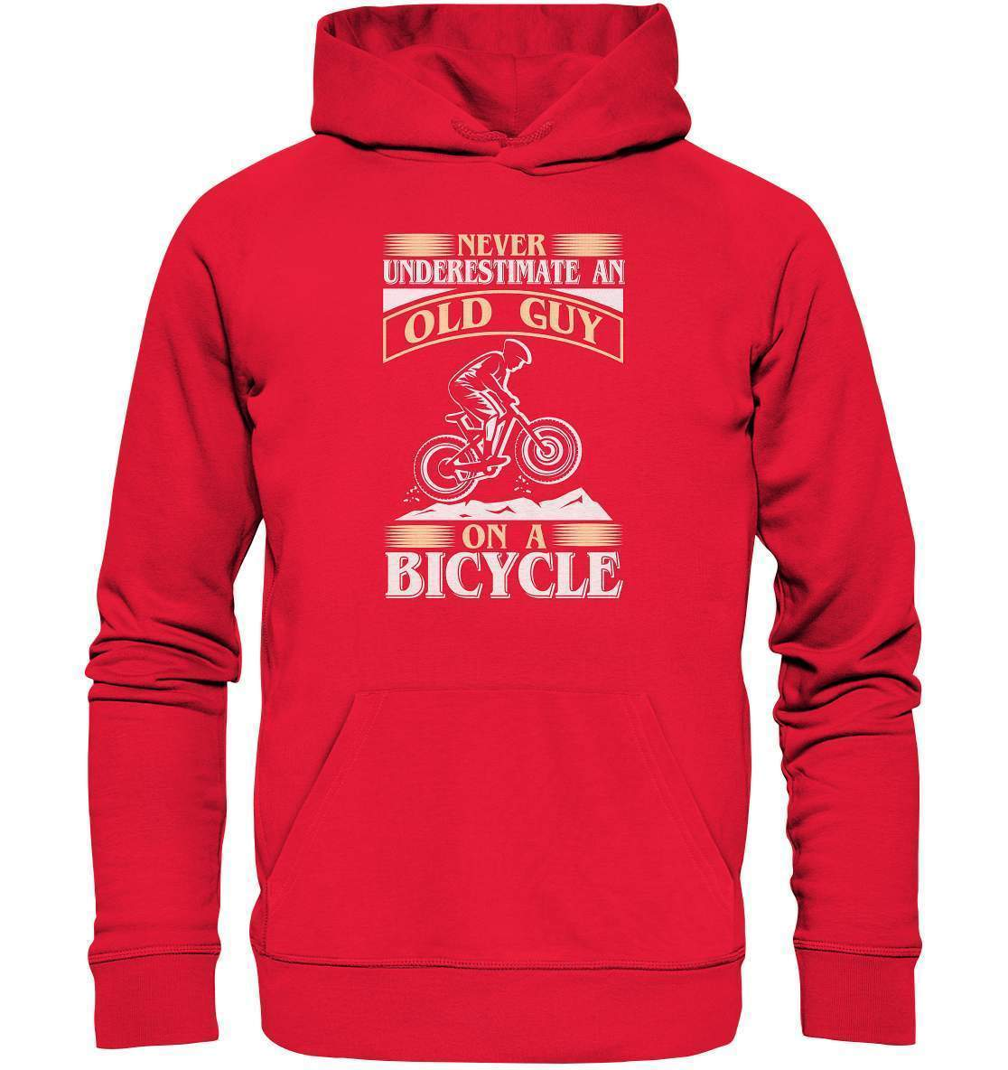 Fahrrad Never underestimate an old Guy on a Bicycle - Premium Unisex Hoodie-bike,bike damen,e-bike trekking,fahrrad,fahrrad damen,fahrrad einfach,fahrrad fahren,fahrrad herren,fahrrad test,fahrradbekleidung,fahrradtour,mountainbike,underestimate old Guy on a Bicycle