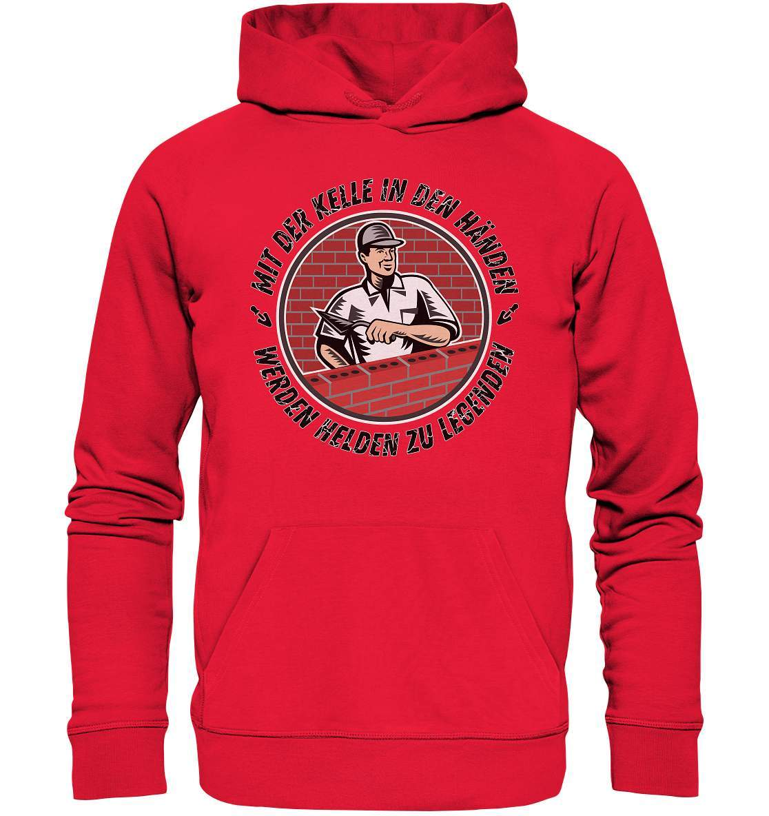 Maurer Legenden Motiv mit Maurerkelle und Spruch - Premium Unisex Hoodie-cm ist kein Maß,held der arbeit,helden,hochbaufacharbeiter,legenden t-shirt,Maurer,maurer beruf,maurer held,maurer legende,Maurer Spruch,maurerarbeite,Maurermeister,putzer