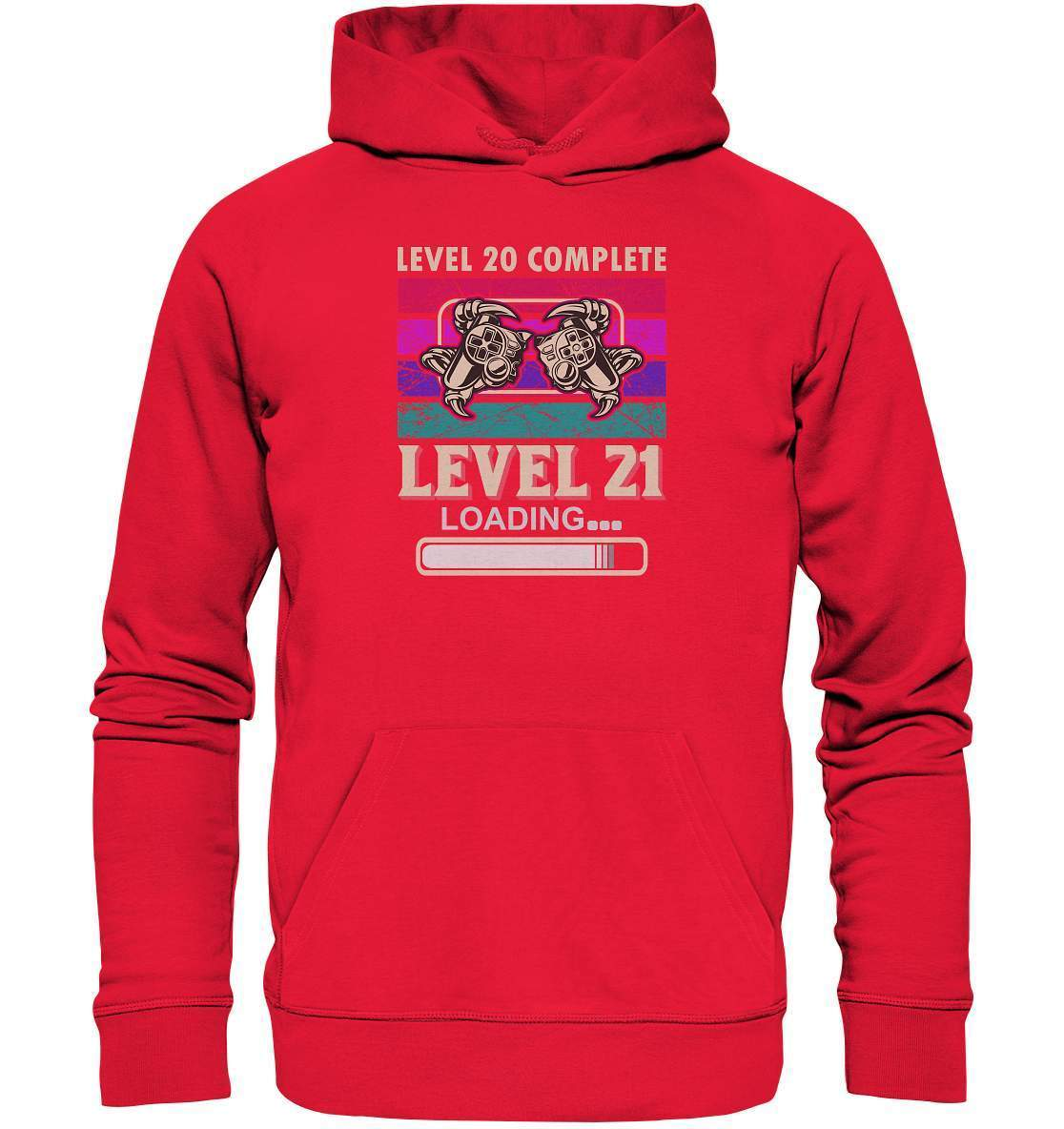 Zocker Outfit zum Geburtstag Level 20 Completed Level 21 Loading - Premium Unisex Hoodie-computer,controller,gamepad,gamer,geboren zum zocken,geborener zocker,joystick,Konsole,Level 20 completed,spielkonsole,zocken,zockerleidenschaft