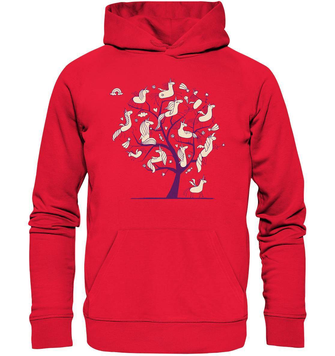 Einhornbaum einzigartiges Einhorn Motiv - Premium Unisex Hoodie-Baum,challenge accepted,comic,coole,einhorn,einhornbaum,fabel,fabelwesen,fantastisch,fantasy,farbe,fuck yeah,galopp,legende,legendär,myth,mythisch,mähne,qualität,regenbogen,style,stylish,wunderbar