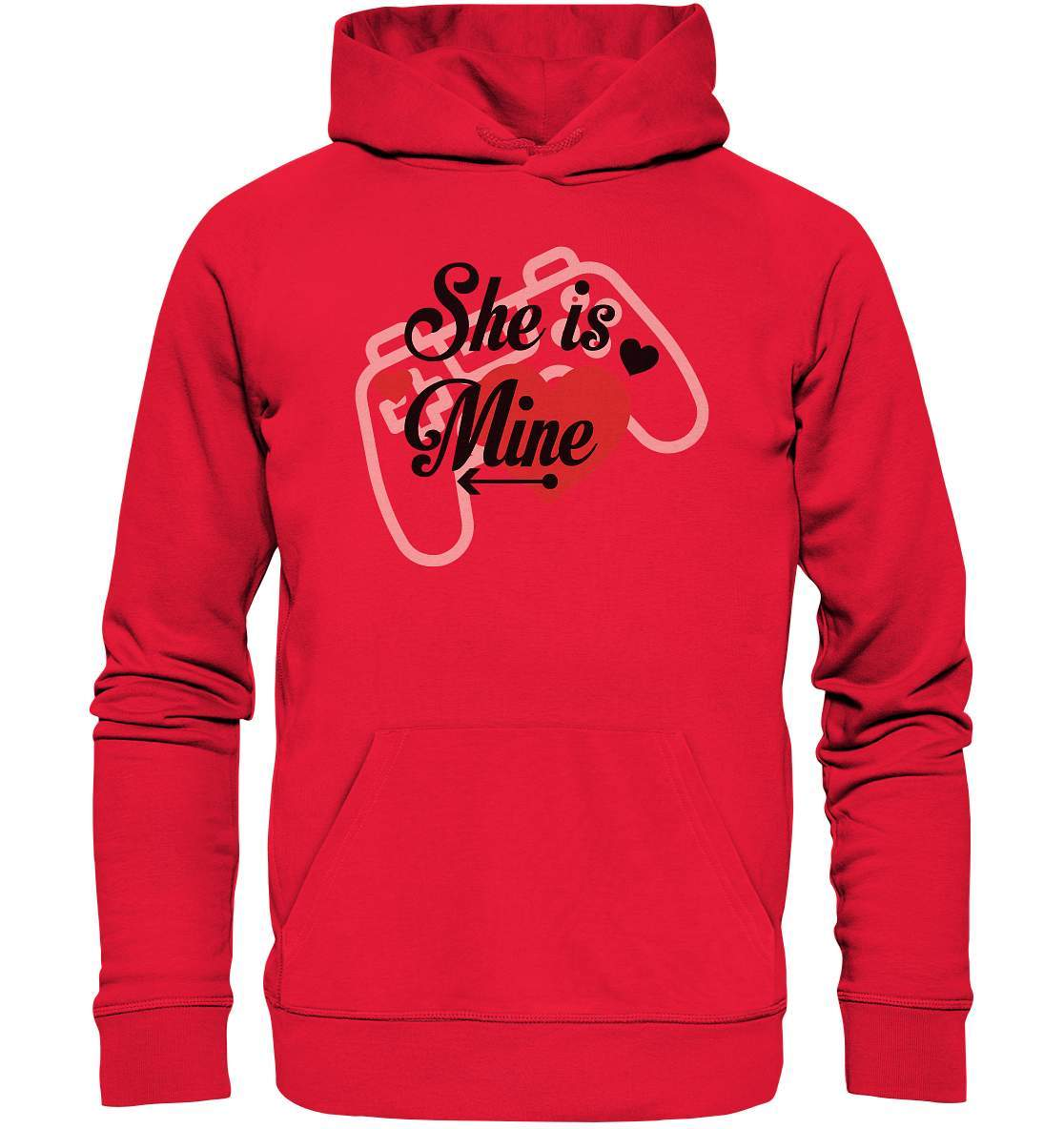 Valentinstag She is mine ❤️ - Premium Unisex Hoodie-14. Februar,be my valentine,couple,große Liebe,herz,liebe,lover,she is mine,tag der verliebten,valentines day,Valentinstag,Valentinstag Geschenk,Valentinstag Ideen,Valentinstag Partnerlook,verliebt