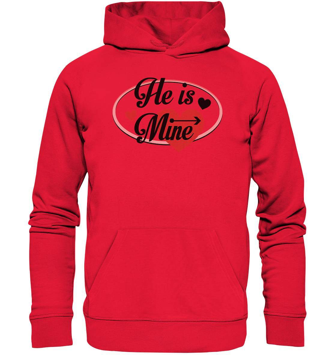 Valentinstag He is mine ❤️ - Premium Unisex Hoodie-14. Februar,be my valentine,couple,große Liebe,he is mine,herz,liebe,lover,tag der verliebten,valentines day,Valentinstag,Valentinstag für Frauen,Valentinstag für Männer,Valentinstag Geschenk,Valentinstag Ideen,verliebt