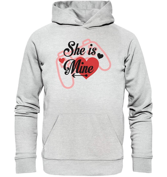 Valentinstag She is mine ❤️ - Premium Unisex Hoodie-14. Februar,be my valentine,couple,große Liebe,herz,liebe,lover,she is mine,tag der verliebten,valentines day,Valentinstag,Valentinstag Geschenk,Valentinstag Ideen,Valentinstag Partnerlook,verliebt