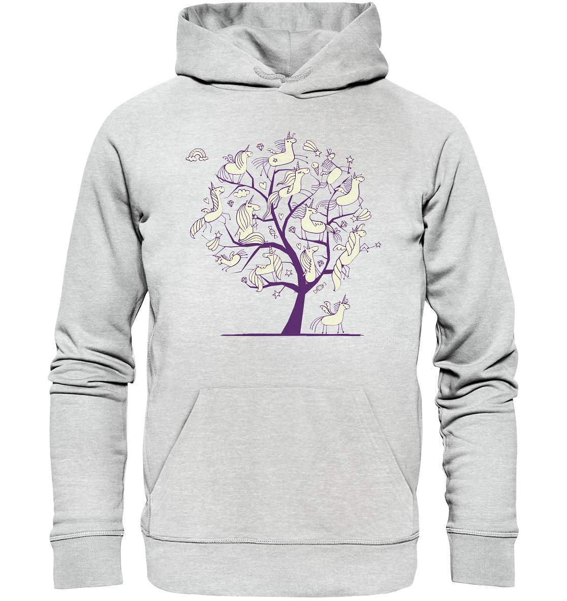 Einhornbaum einzigartiges Einhorn Motiv - Premium Unisex Hoodie-Baum,challenge accepted,comic,coole,einhorn,einhornbaum,fabel,fabelwesen,fantastisch,fantasy,farbe,fuck yeah,galopp,legende,legendär,myth,mythisch,mähne,qualität,regenbogen,style,stylish,wunderbar