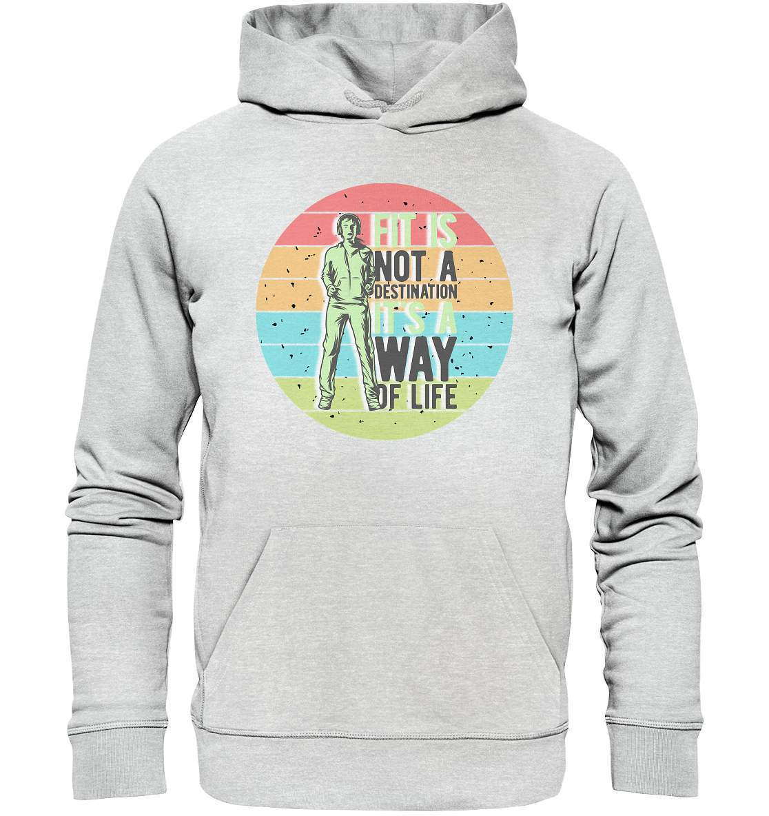 Fit is not a destination - Vintage Fun - Premium Unisex Hoodie-Fitness,Fitness & Sport,Fitnessstudio,Fun Shirt,Hobbie,schön,Sportstil,Statement,Training,Vintage