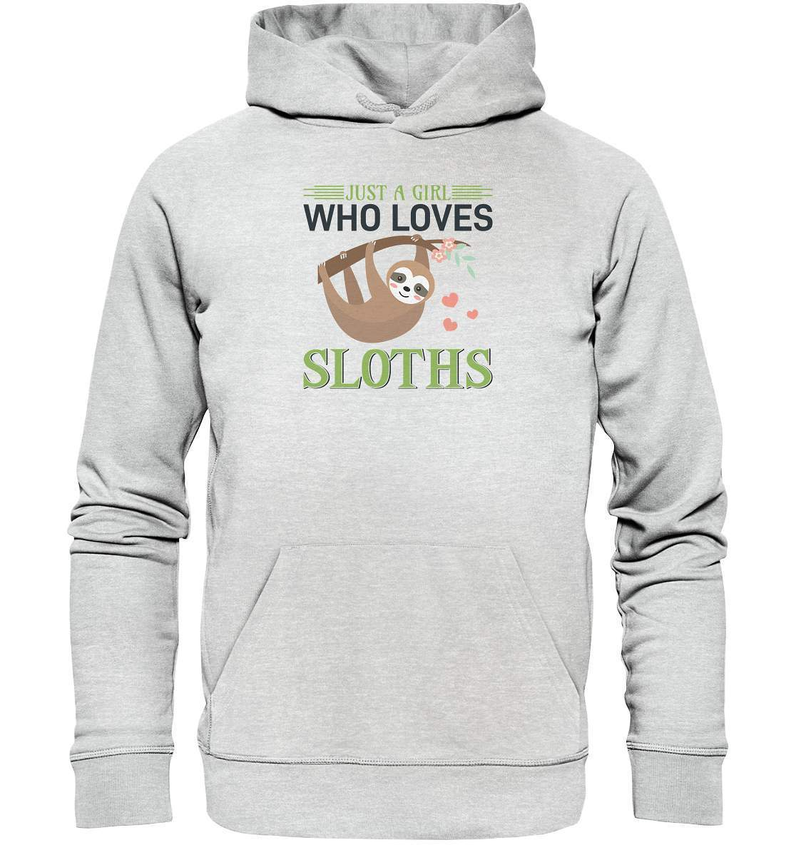 Faultier Just a Girl Who loves Sloths - Premium Unisex Hoodie-3 finger faultier,3 zehen faultier,das faultier,ein faultier,faul,Faultier,faultier shirt,faultier t shirt damen,faultierfarm,faultiermotiv,Just a Girl Who loves Sloths,riesenfaultier,t-shirt mit faultier