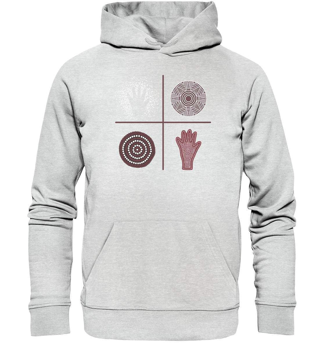 Aboriginal Australian Kunst in Perfektion - Premium Unisex Hoodie-aborigines,dotart,eingeboren,eingeborene australien,hand,kunst australien,Punktart,punkte,Punktkunst,stammeskunst,tasmanisch