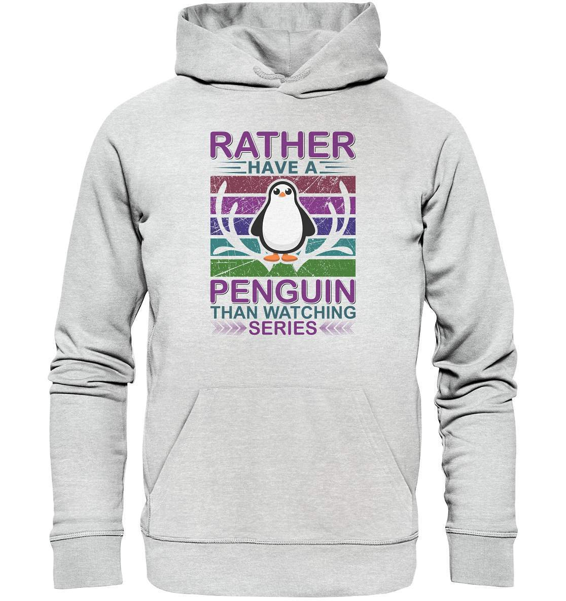 Pinguin Rather have a Penguin than watching series - Premium Unisex Hoodie-bild pinguin,humboldt pinguin,pinguin,Pinguin Bild,pinguin clipart,pinguin comic,pinguin druck,pinguin shirt,pinguin t-shirt,plitsch platsch pinguin,Rather Penguin than watching series