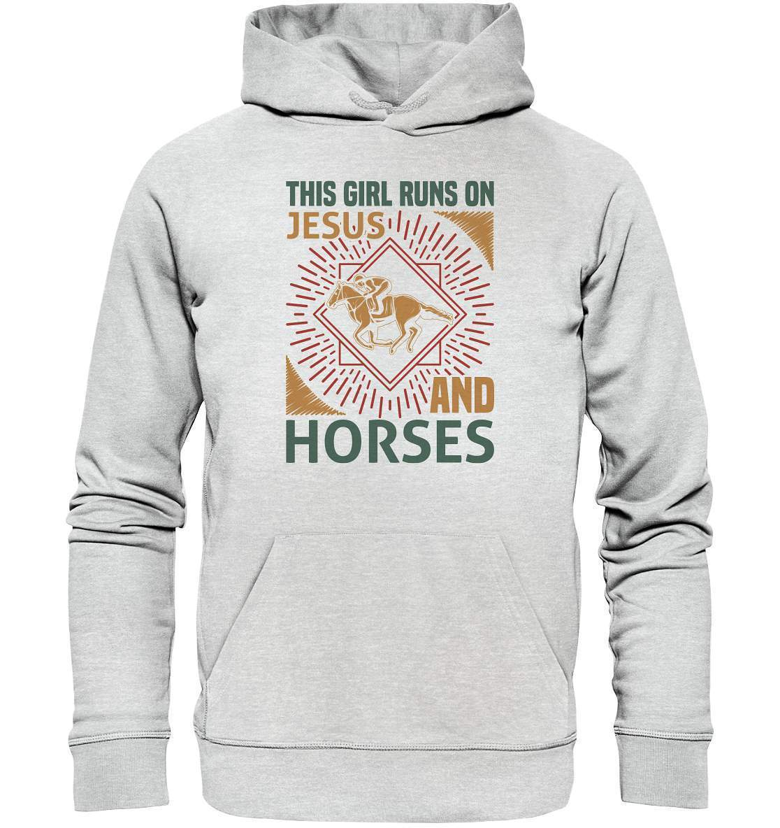 Pferde This Girl runs on Jesus and Horses - Premium Unisex Hoodie-dressur,dressurpferd,Girl runs on Jesus and Horses,haflinger,pony,ponyhof,reiter,reitsport,reitverein,sattel,springpferd,springreiten