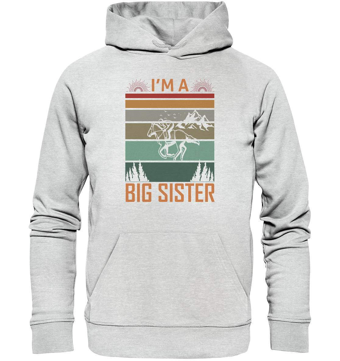 Pferde I'm a big Sister - Premium Unisex Hoodie-dressur,dressurpferd,haflinger,I'm a big Sister,pony,ponyhof,reiter,reitsport,reitverein,sattel,springpferd,springreiten