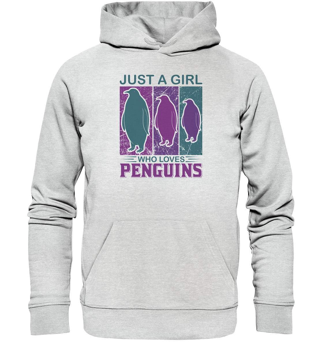 Pinguin Just a Girl who loves Penguins - Premium Unisex Hoodie-bild pinguin,humboldt pinguin,Just a Girl who loves Penguins,pinguin,Pinguin Bild,pinguin clipart,pinguin comic,pinguin druck,pinguin shirt,pinguin t-shirt,plitsch platsch pinguin