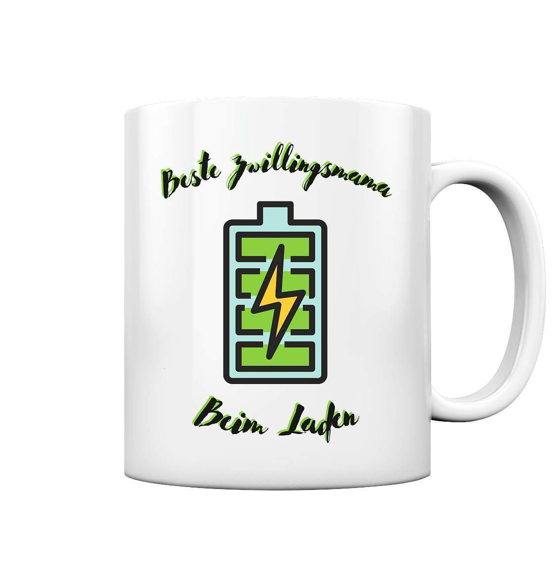 Kaffeetasse - Zwillingsmama beim Laden - Tasse glossy-Akku laden,beste Zwillingsmama,Geschenk,geschenkidee,Kaffee,Kaffeepott,Kaffeetasse,Lieblingstasse,Lustige Tasse,Schwanger,Wochenbettgeschenk,zwillingsmama,Zwillingsmama Tasse,Zwillingsmama to be